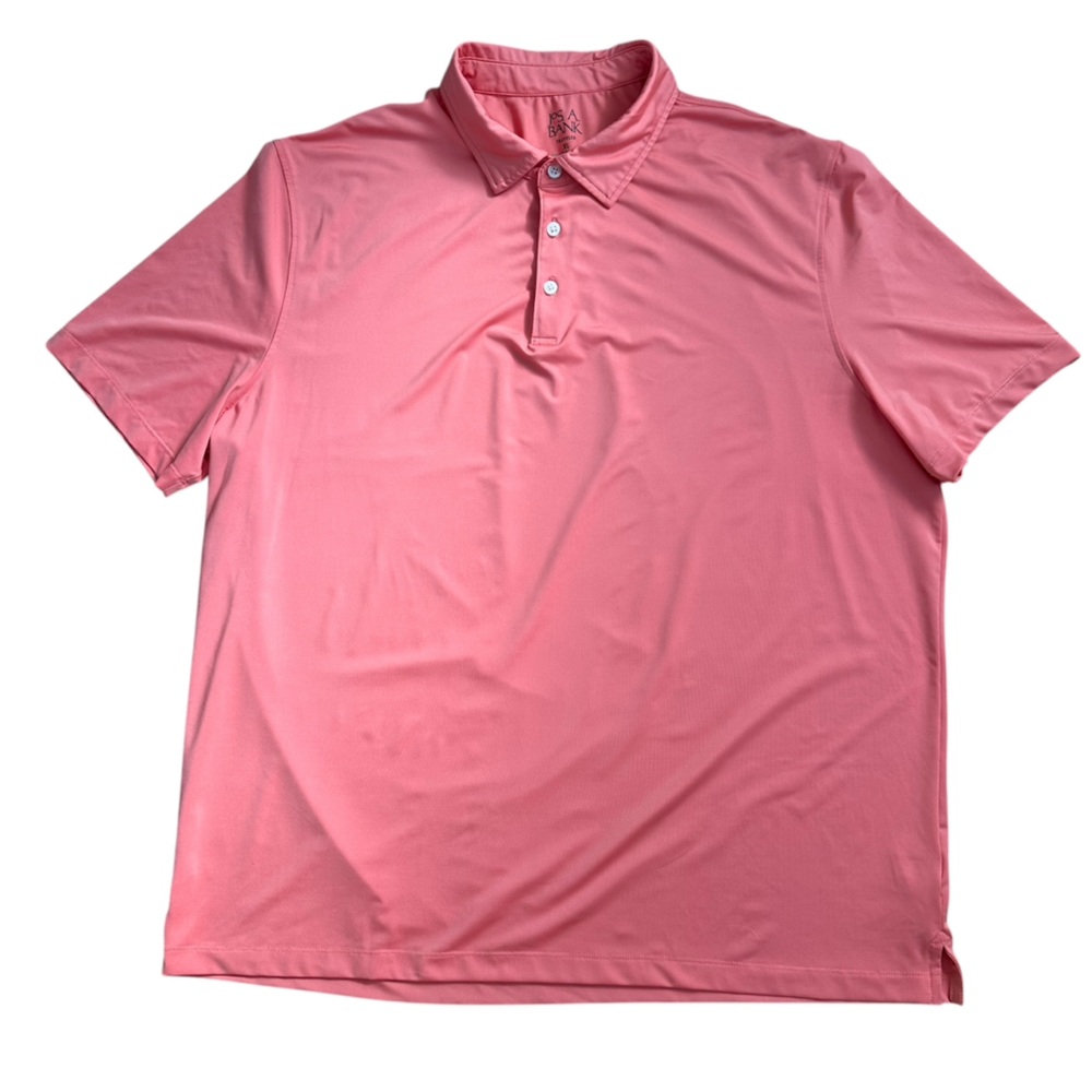 Men’s Jos. A. Bank Polo shirt. Short sleeve. Burnt coral color. Size XL.